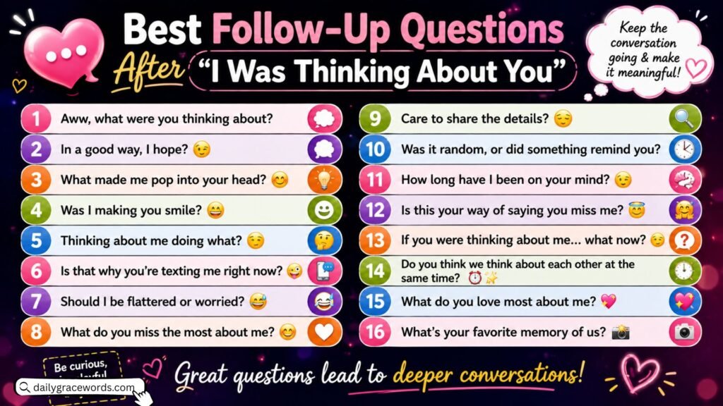 Best Follow-Up Questions After I Was Thinking About You