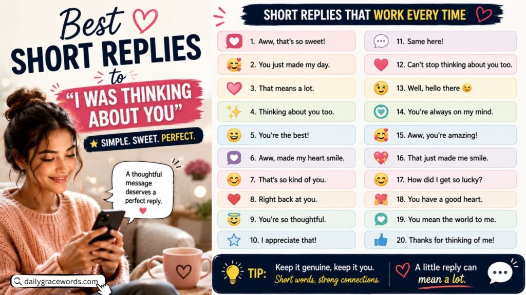 Best Short Replies to I Was Thinking About You