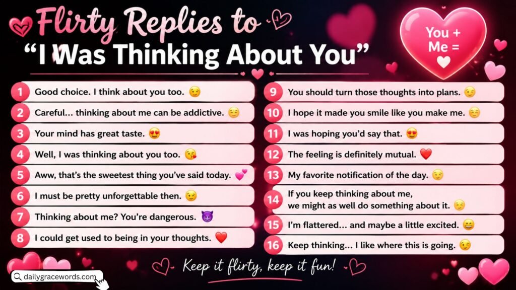 Flirty Replies to I Was Thinking About You