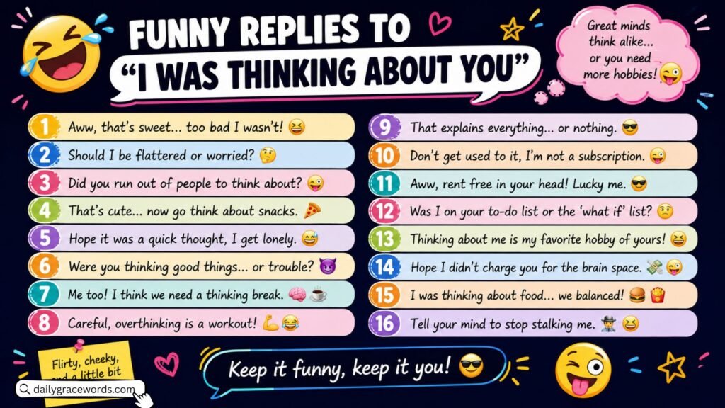 Funny Replies to I Was Thinking About You 