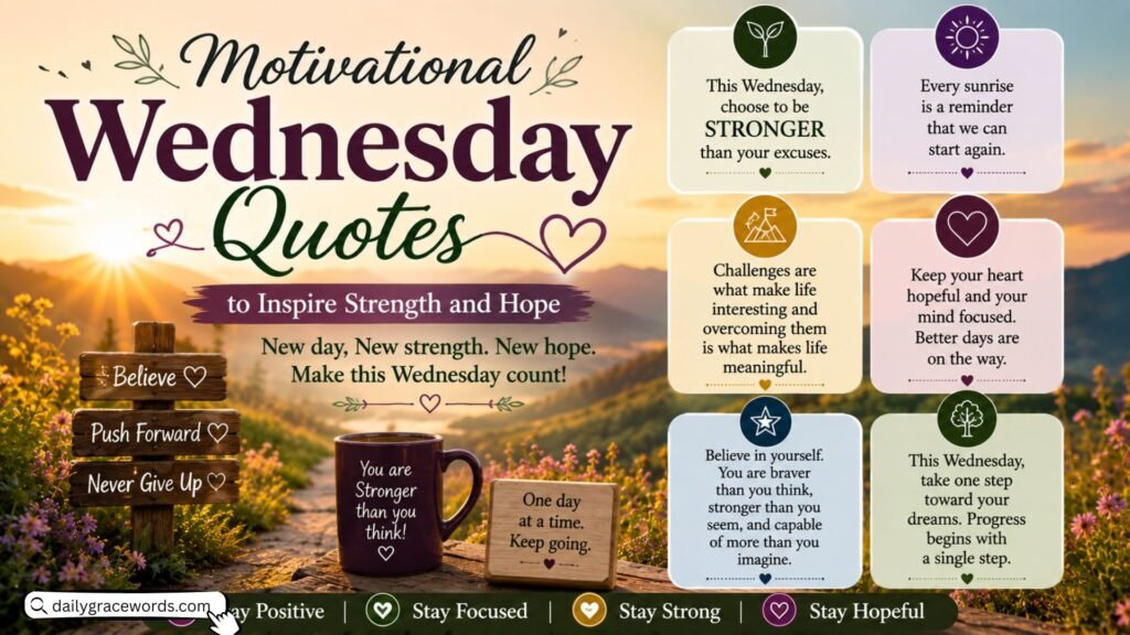 Motivational Wednesday Quotes to Inspire Strength and HopeΒ